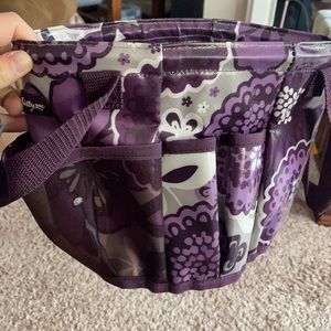 Thirty-one purple and gray flower shower caddy